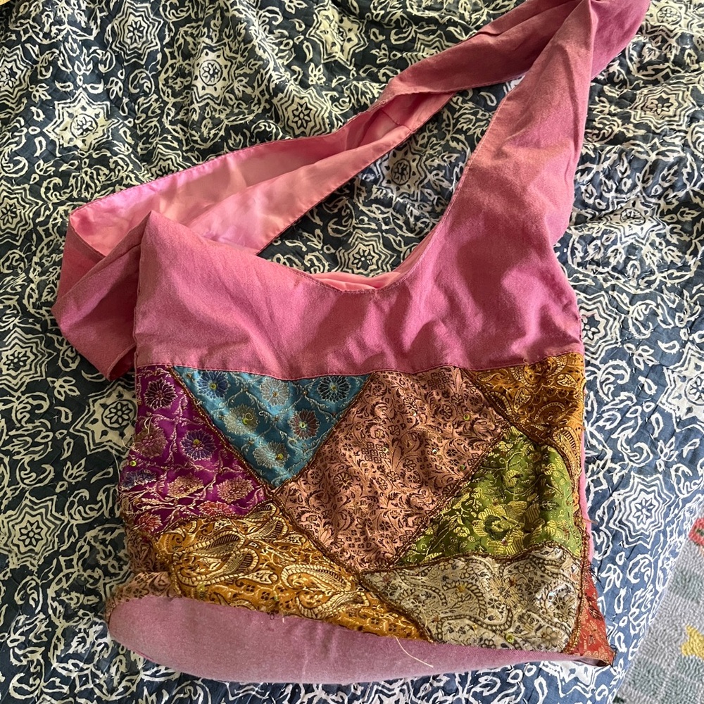 Never Used Indonesian Zipper Patchwork Shoulder B… - image 5